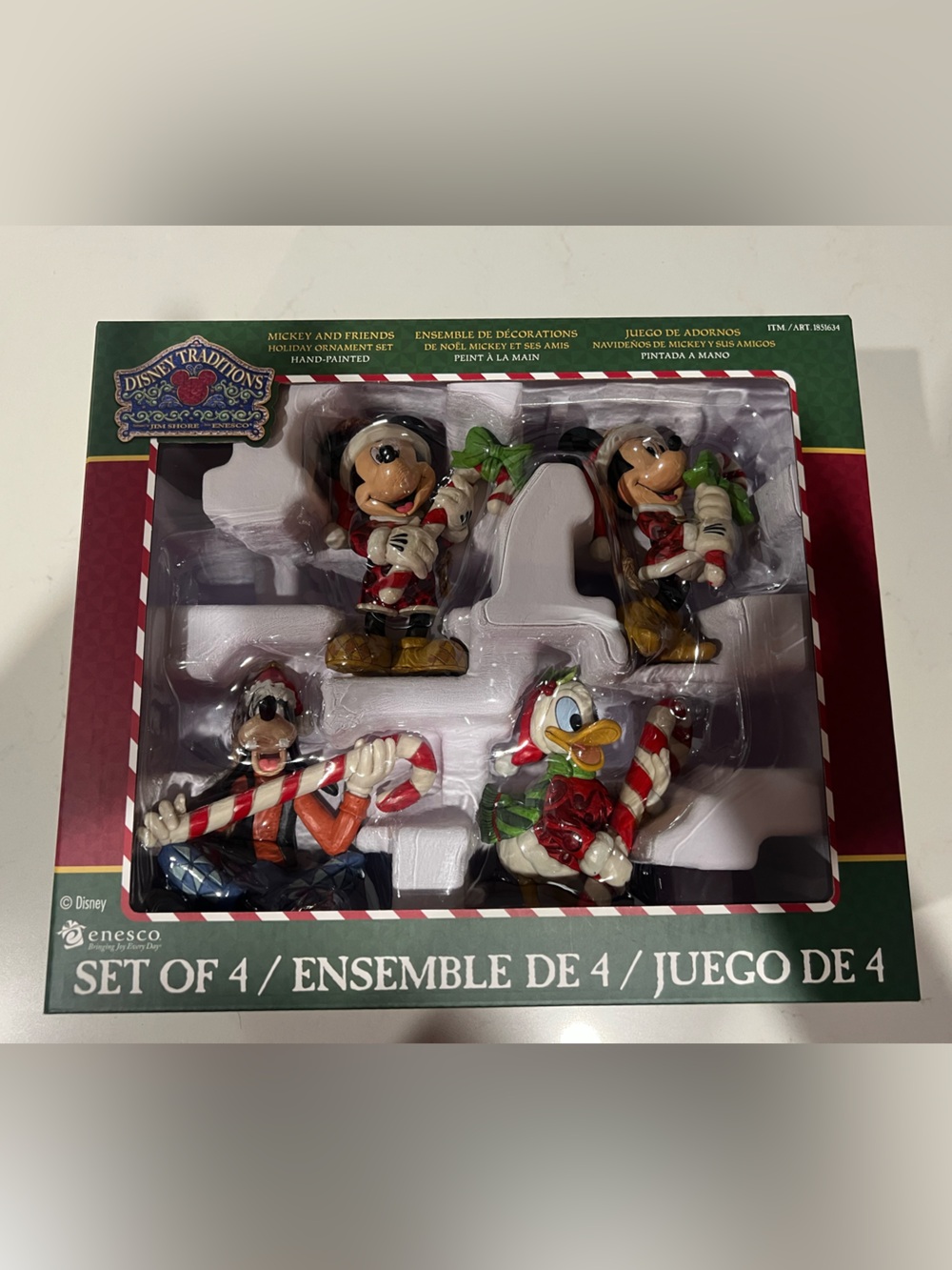 Mickey and Friends Holiday Ornaments by Jim Shore Set of 4